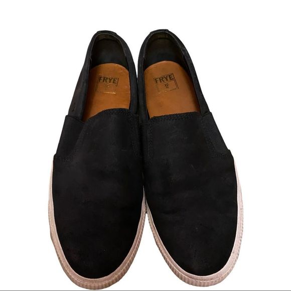 Frye Men’s Black Leather Slip On Sneaker Shoes Size 11.5 - Picture 3 of 13